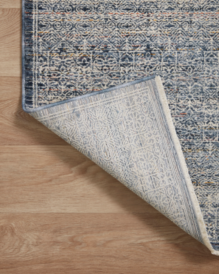 Amber Lewis Zuma Rug in Denim/Ivory: Product Backing View