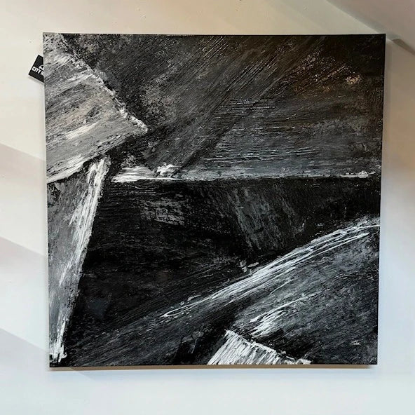Abstract Canvas Wall Art in black and white - available at the City Home Outlet