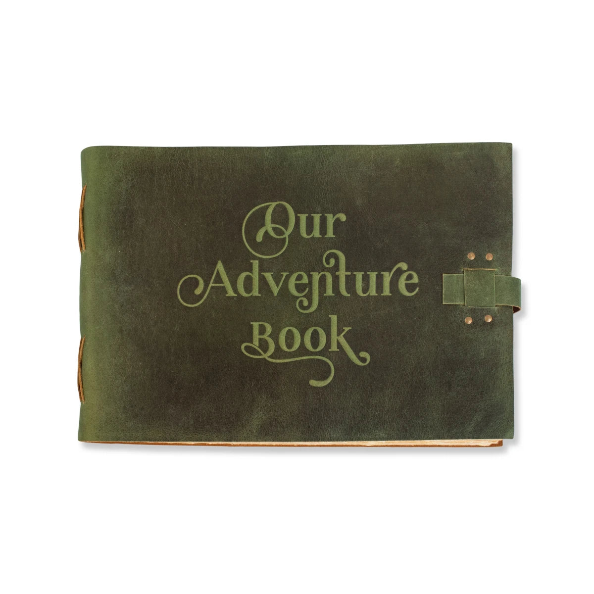 Our Adventure Book in Green - leather guestbook journal available at City Home