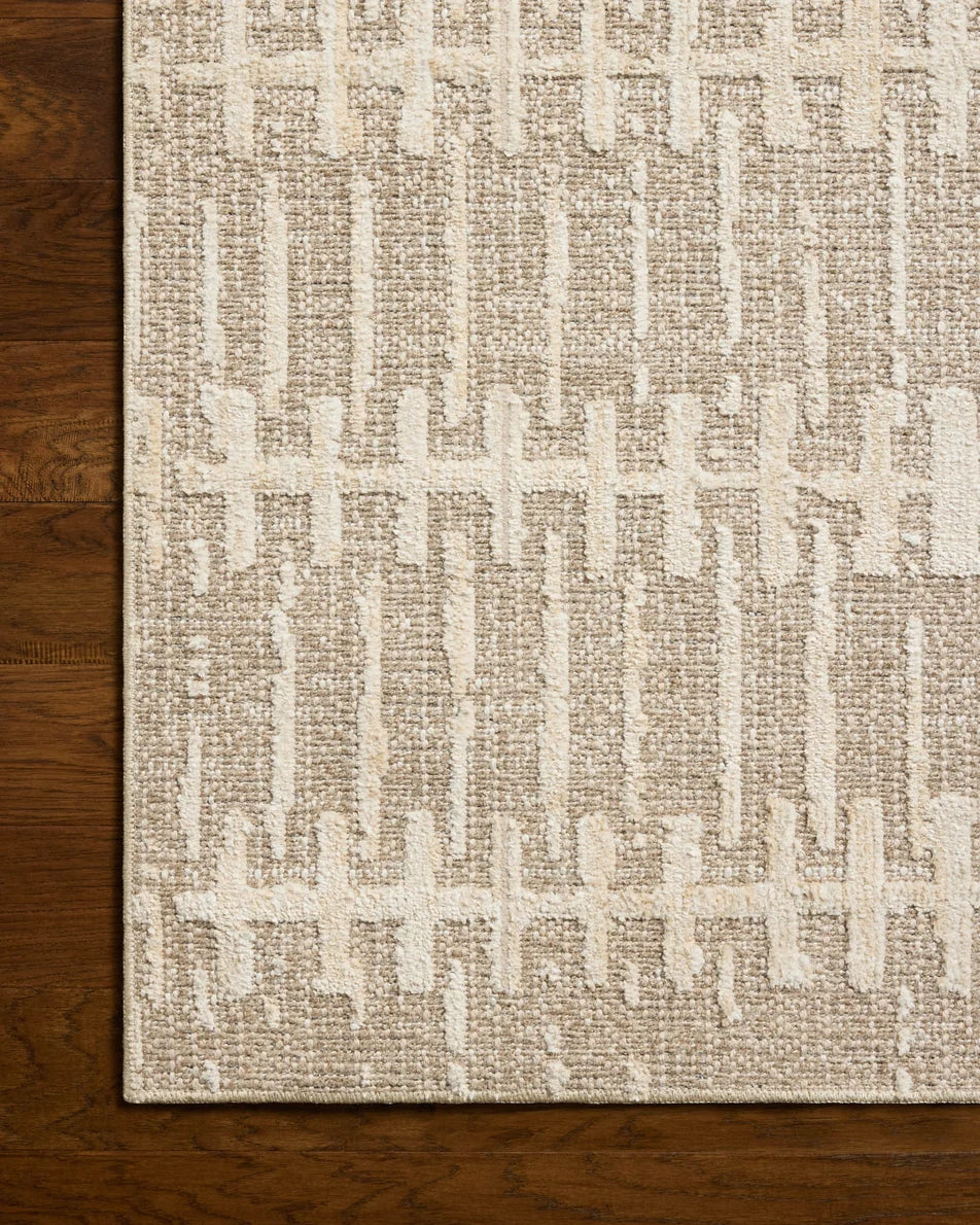 Amber Lewis × Loloi Bexley Rug in Taupe/Natural - detail view