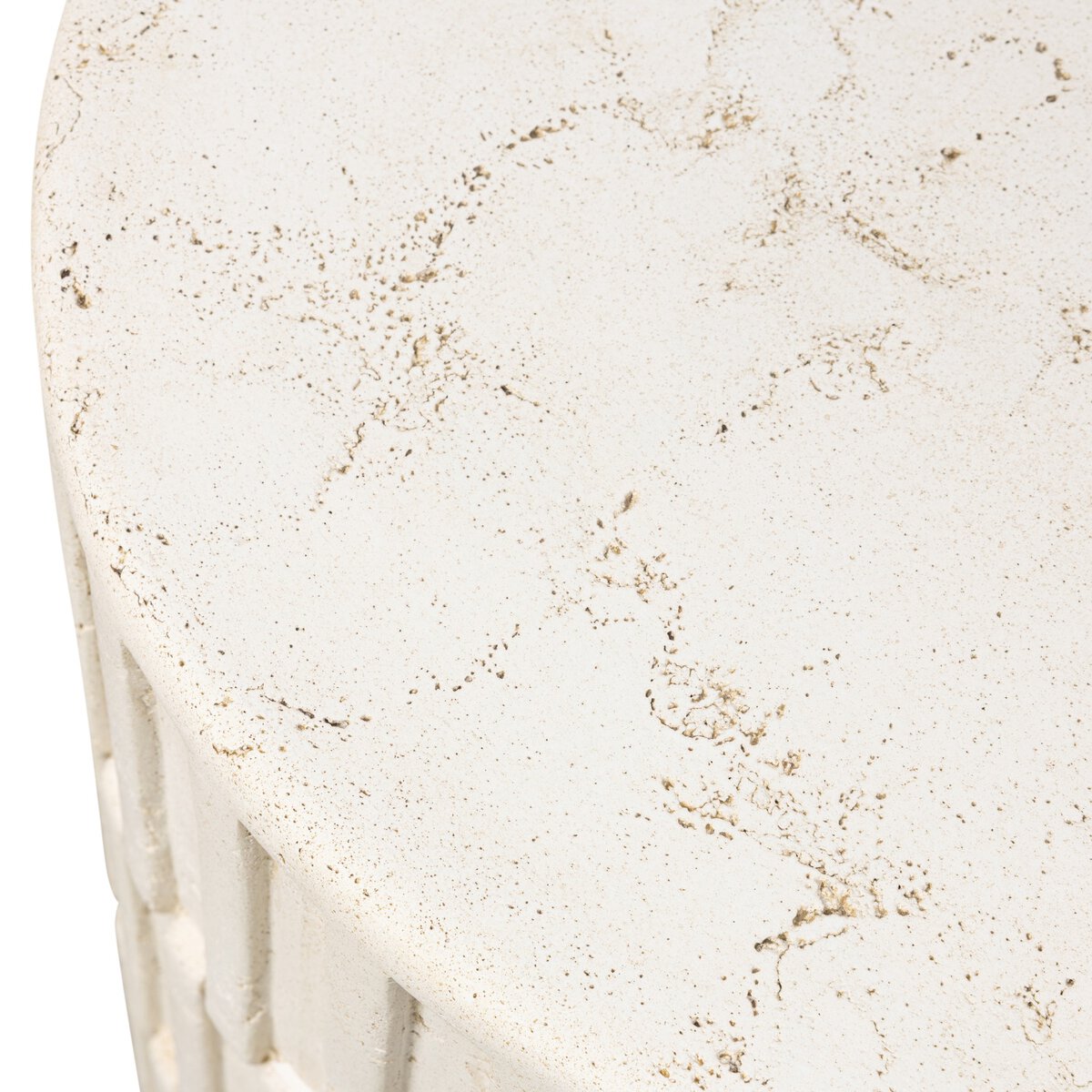 Callisto Outdoor End Table - detail view of concrete finish
