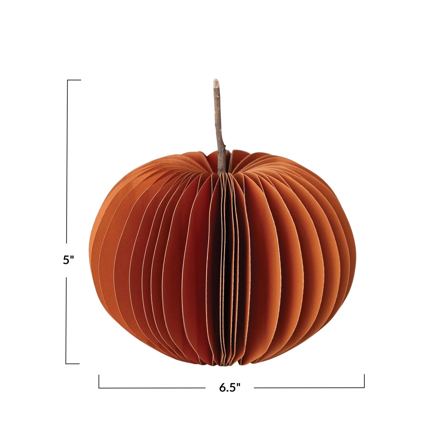 Folding Paper Pumpkin - dimensions