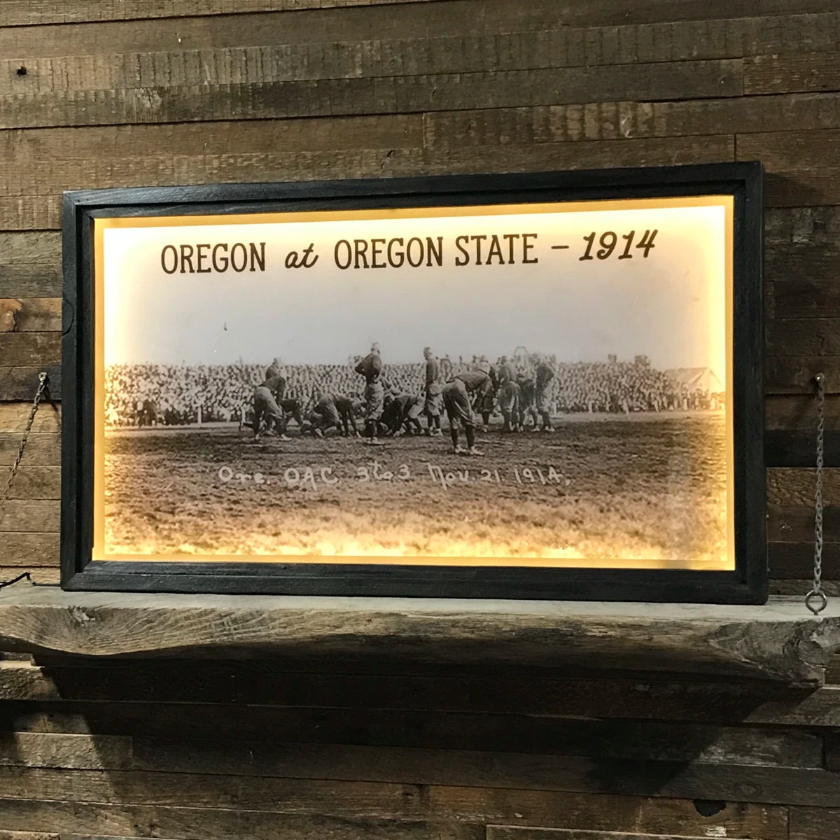 Oregon vs Oregon State Back Lit Frame - featuring a photo of the 1914 game
