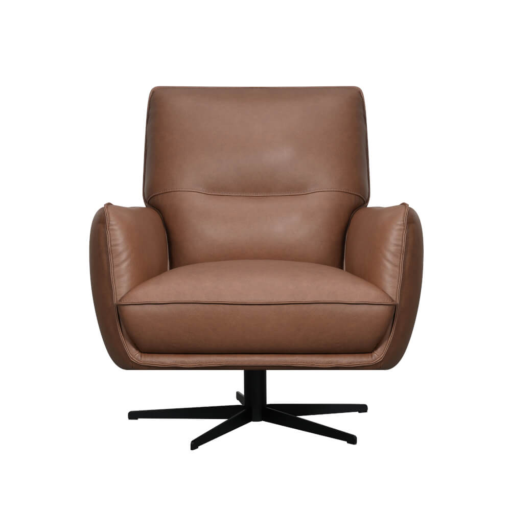 Coleman Leather Chair in Ranger Sedona leather - front view