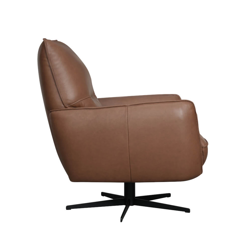 Coleman Leather Chair in Ranger Sedona leather - side view