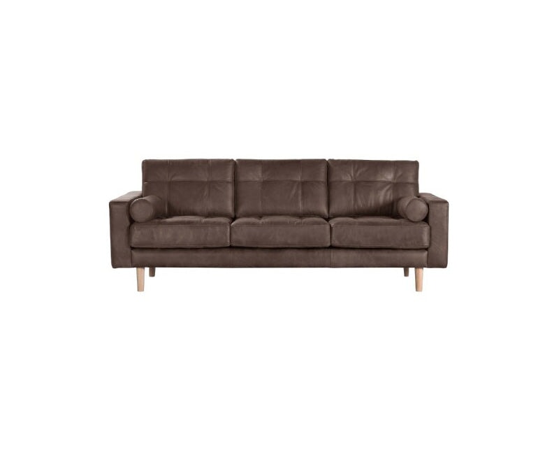 Cooper Leather Sofa in chocolate