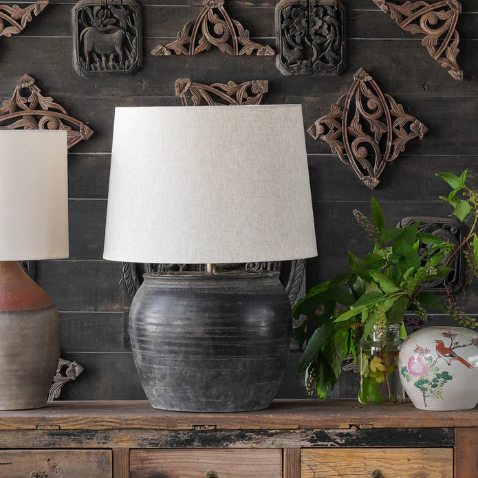 Cunmin Pot Table Lamp - styled on a console table