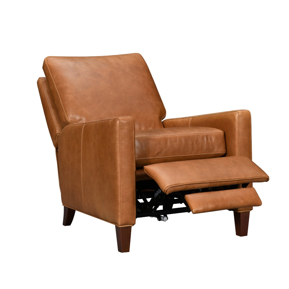 Devon Power Recliner Chair in Saddle - shown partially reclined