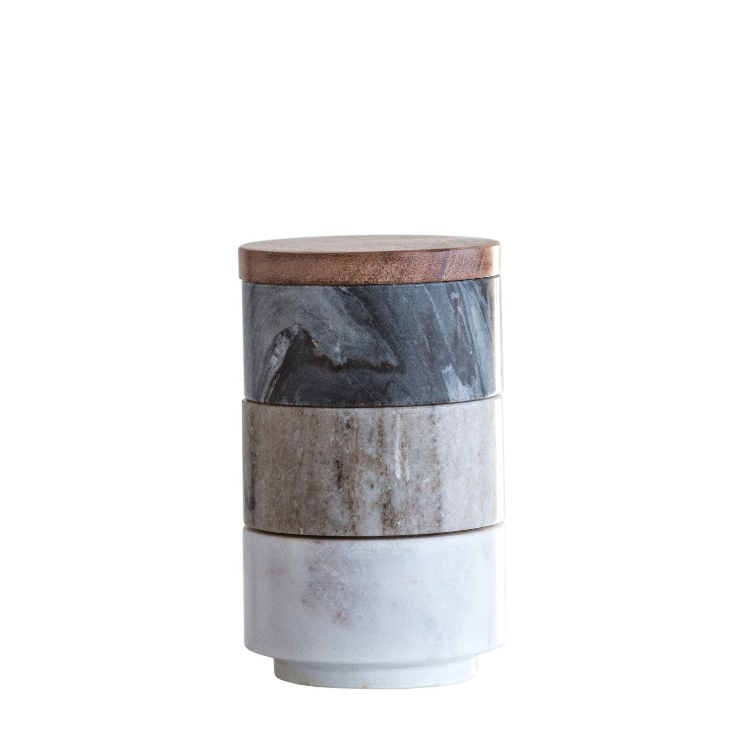 Stacking Pinch Pots with Wood Lid, Set of 3: Available at City Home PDX