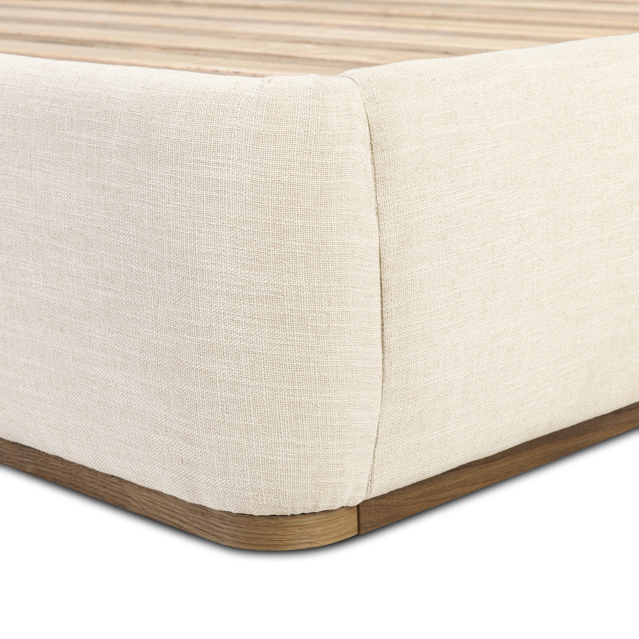 Maeve Bed - detail view of upholstered base
