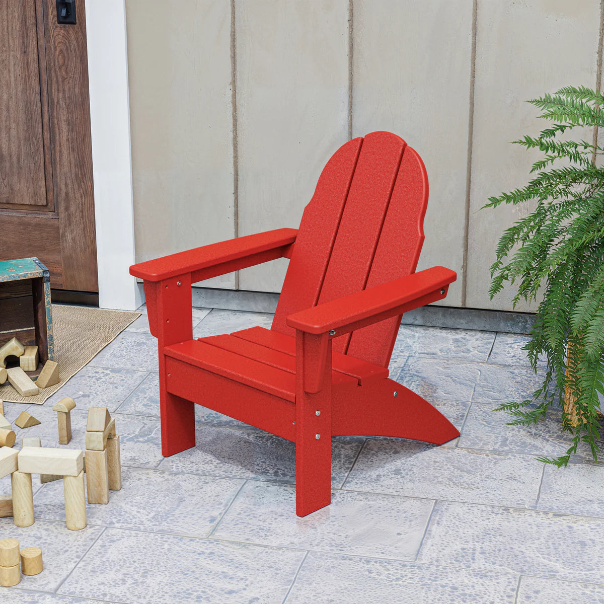 Kids Vineyard Adirondack Chair - styled on a patio