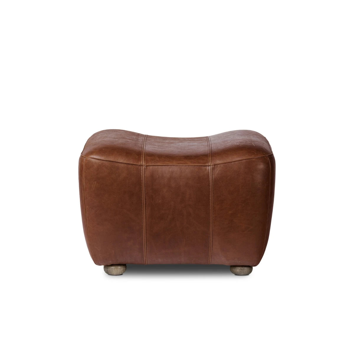 Amber Lewis x Four Hands Kylo Ottoman in leather: Available at City Home PDX