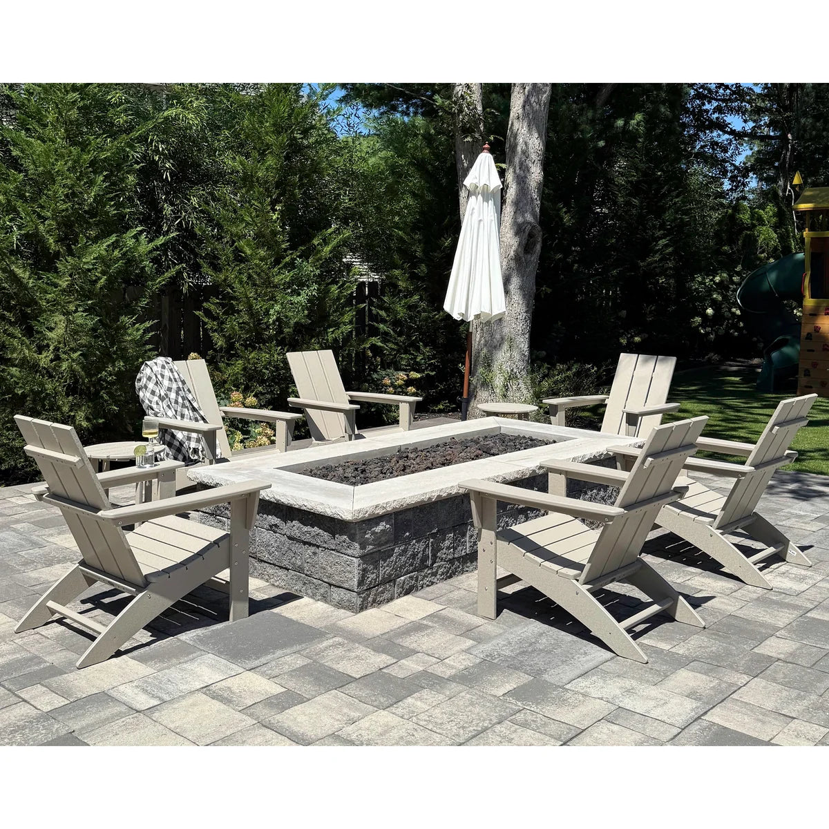 Modern Adirondack Chair - arranged around a firepit