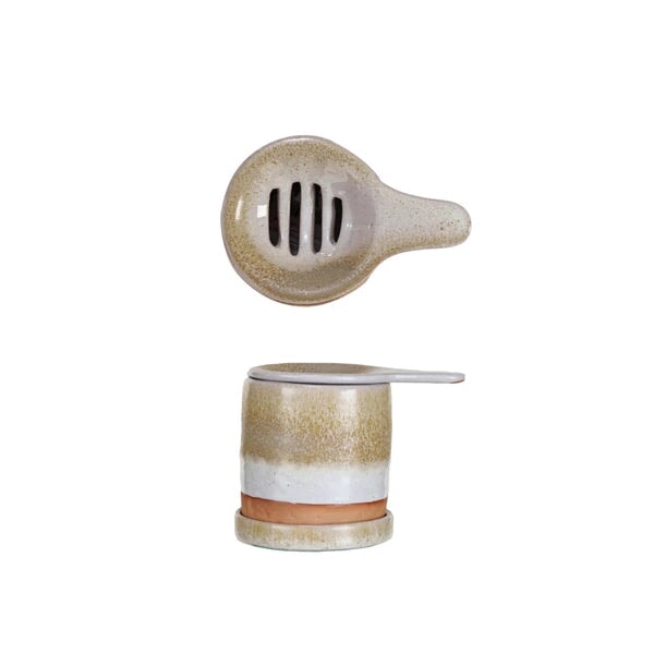 Pour Over Tea Cup & Saucer - product shown from side and top