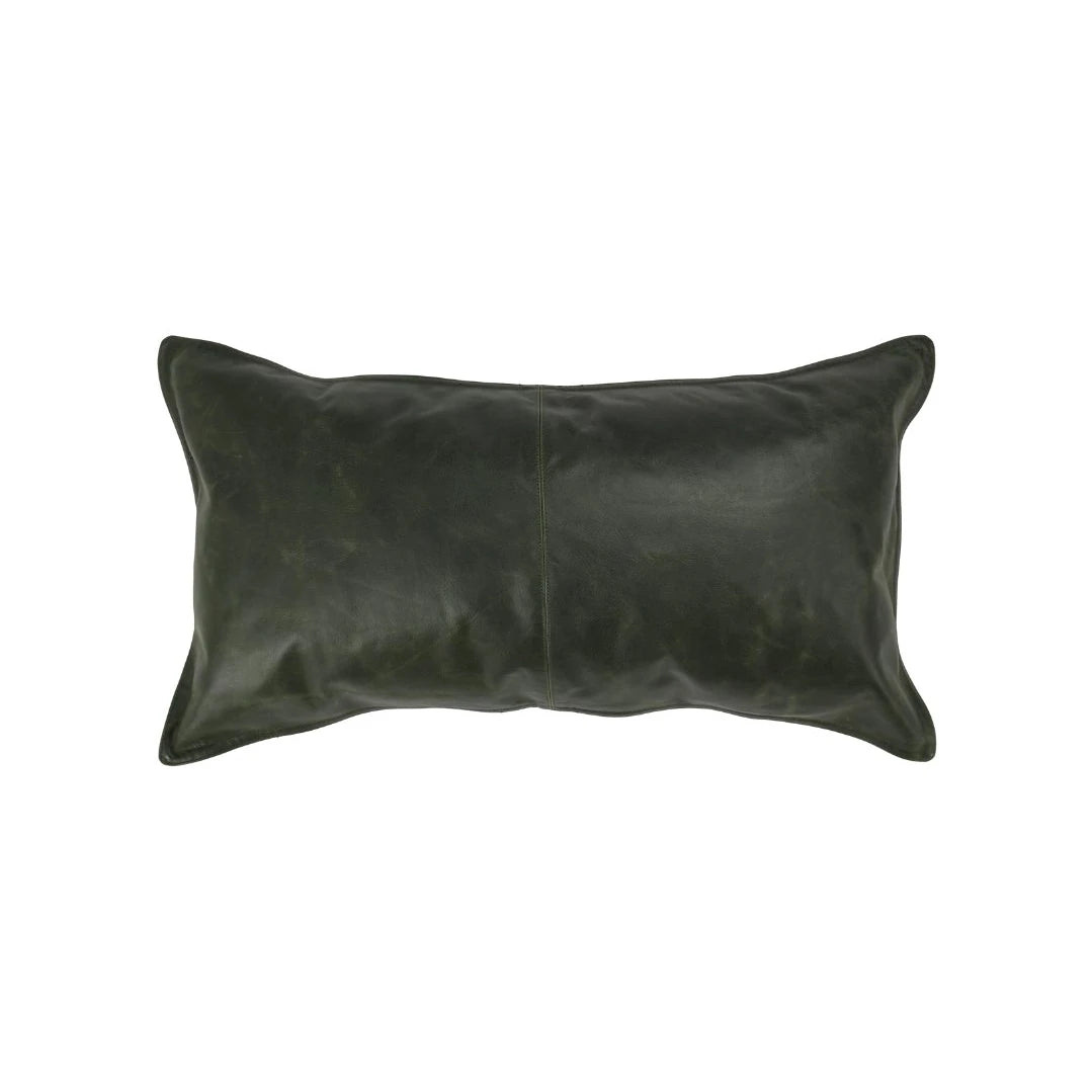 Soco Forest Green Leather Pillow: Available at City Home PDX