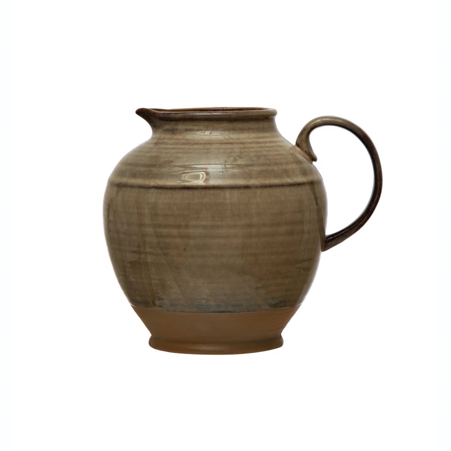 Stoneware Pitcher with Reactive Glaze - available at City Home
