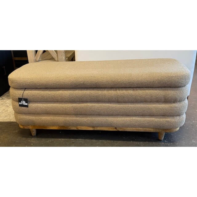 Storage Bench in Tan - available at the City Home Outlet