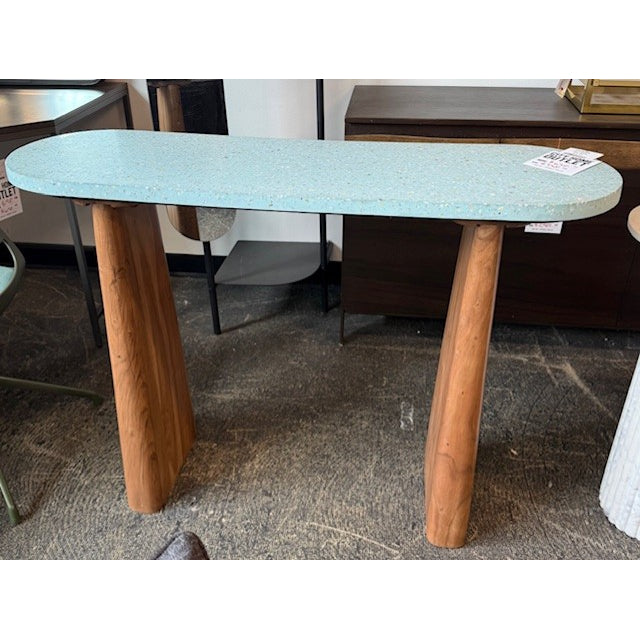 Travertine Top Console Table - available at the City Home Outlet