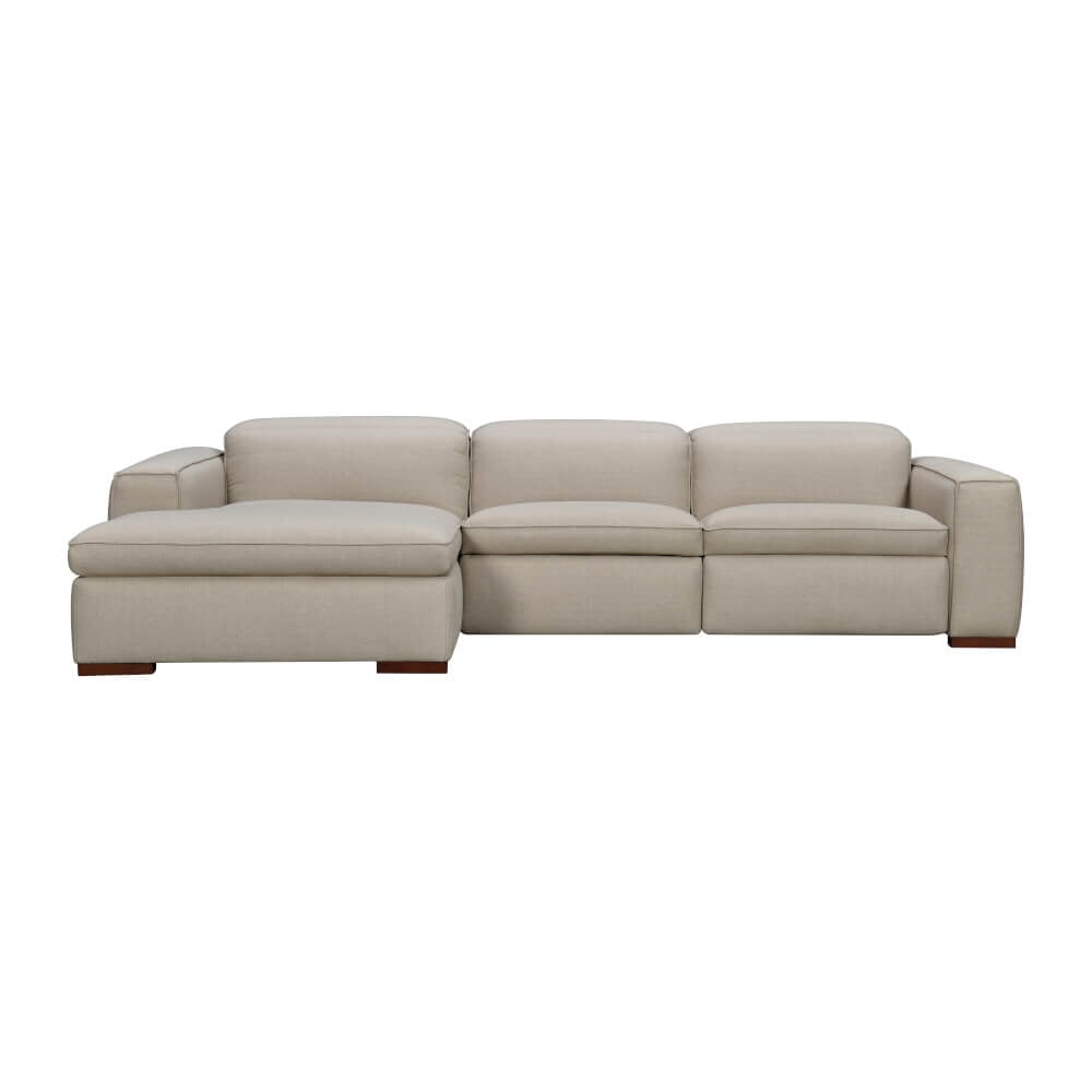 Westwood Reclining Sofa in Broderick Oat - shown in the left-hand facing configuration