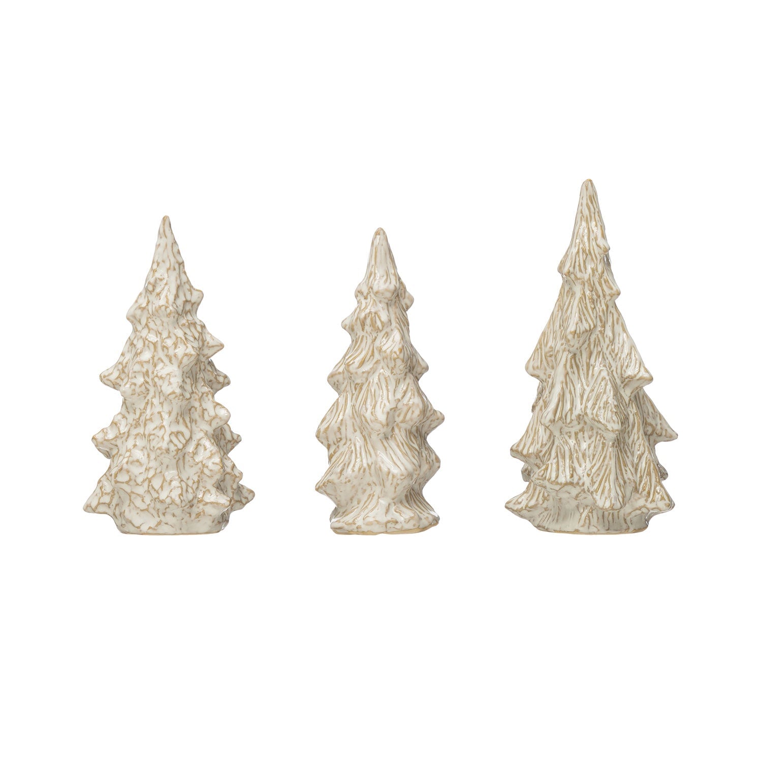 4" Round x 8-1/2"H Stoneware Tree, Reactive Glaze, White, 3 Styles