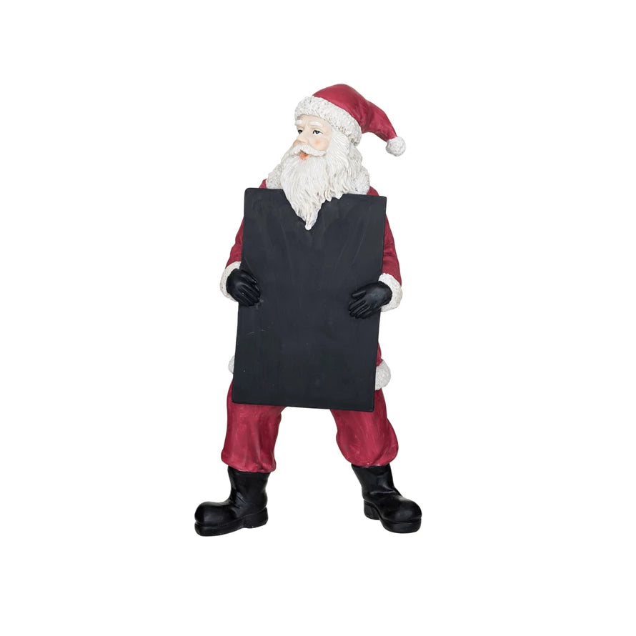 Santa with Chalkboard Resin Statue - shop Christmas decor at City Home