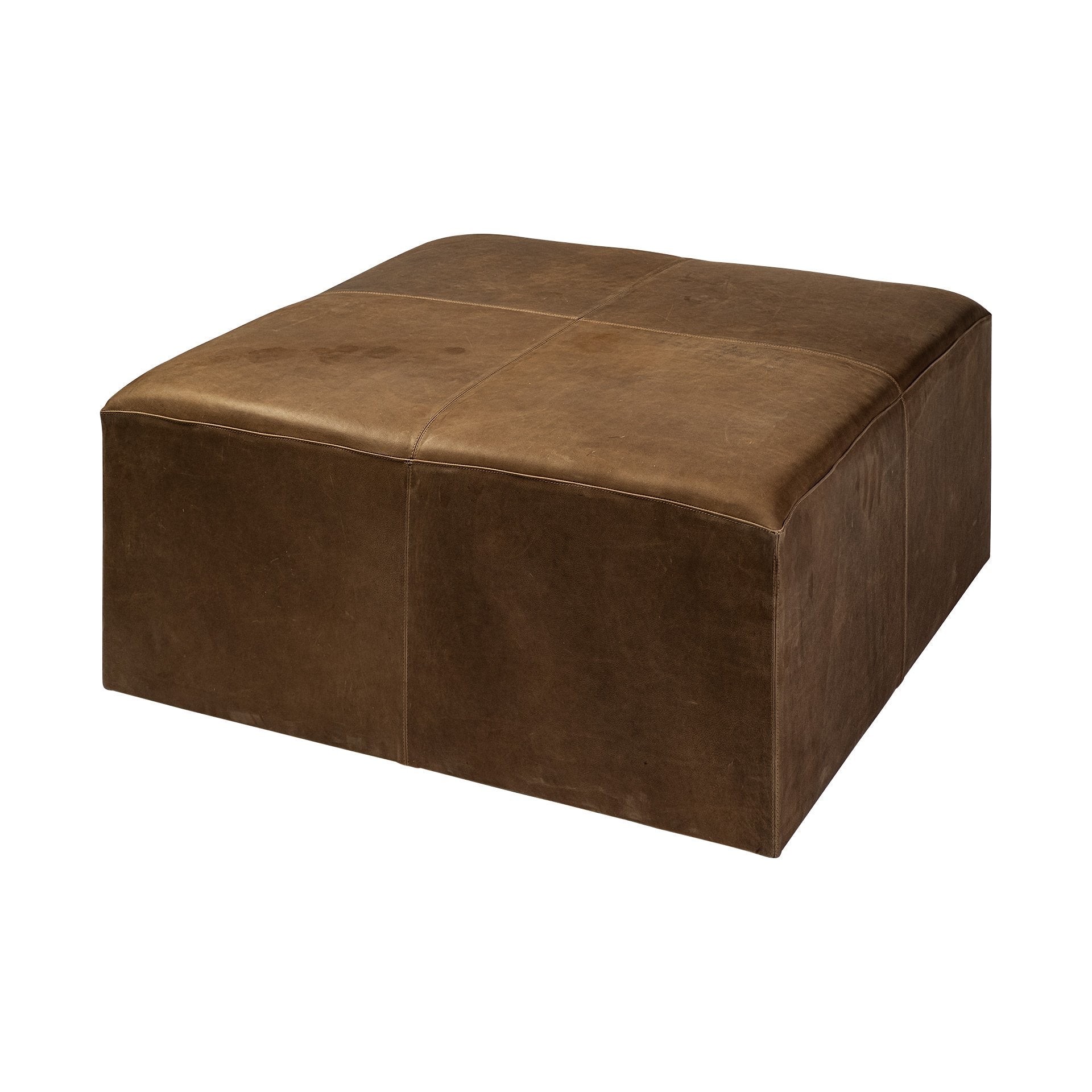 Minara Leather Ottoman - 2 Styles - Mercana