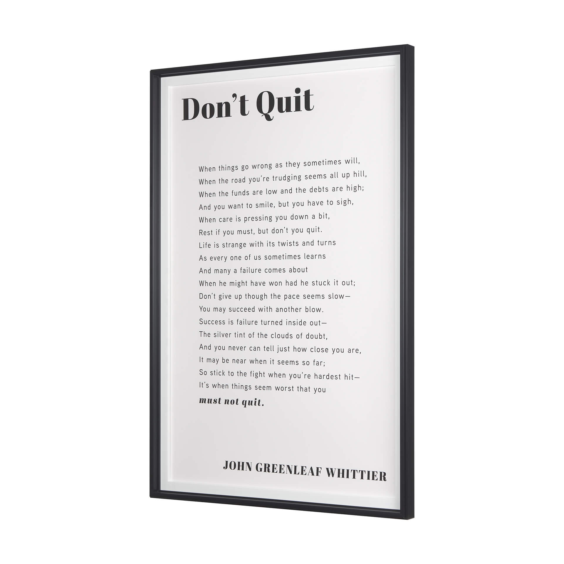 "Don't Quit" Framed Artwork