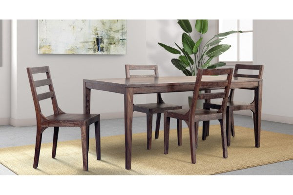 Fall River Dining Table styled with matching chairs