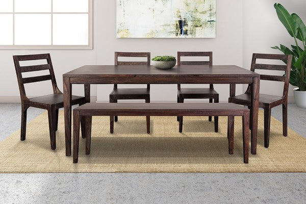 Fall River Dining Table styled with matching dining bench