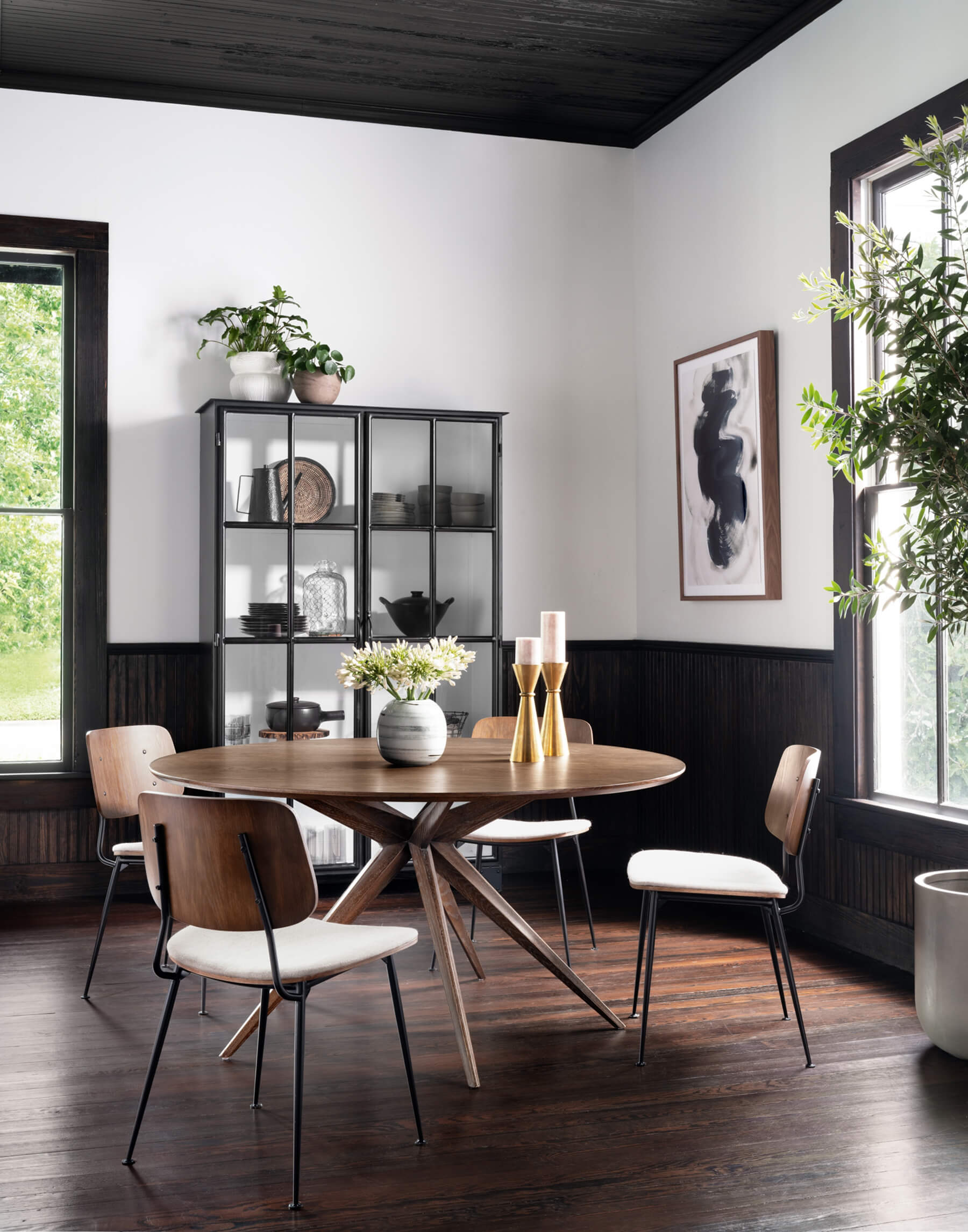 Jared dining chair in heavy linen styled