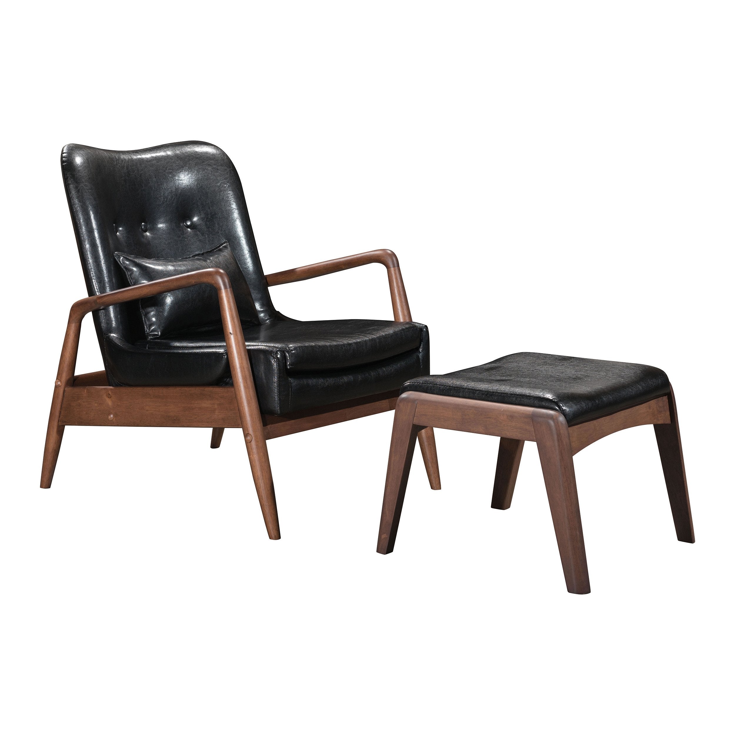 Bully Lounge Chair & Ottoman - 3 Fabrics - Zuo