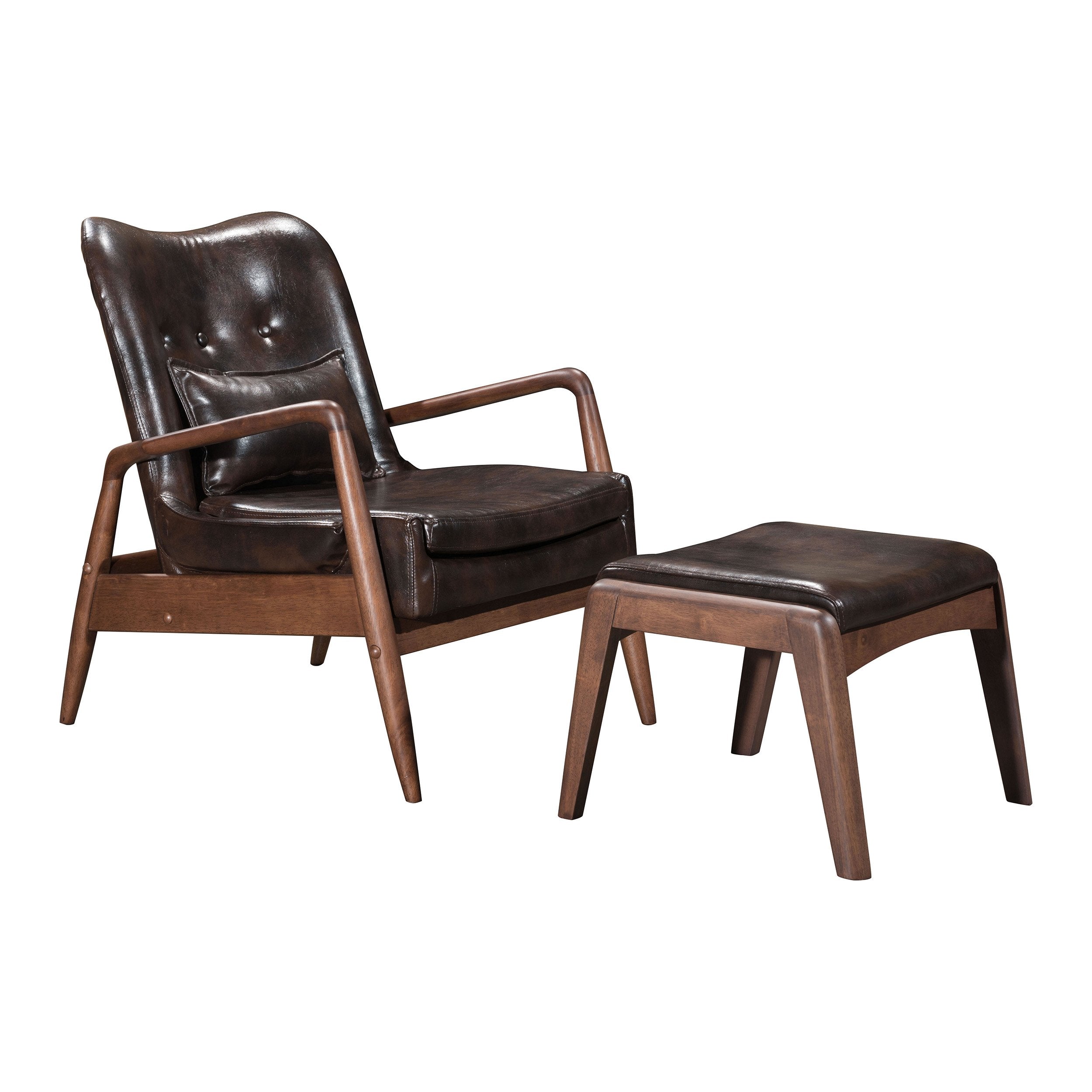 Bully Lounge Chair & Ottoman - 3 Fabrics - Zuo