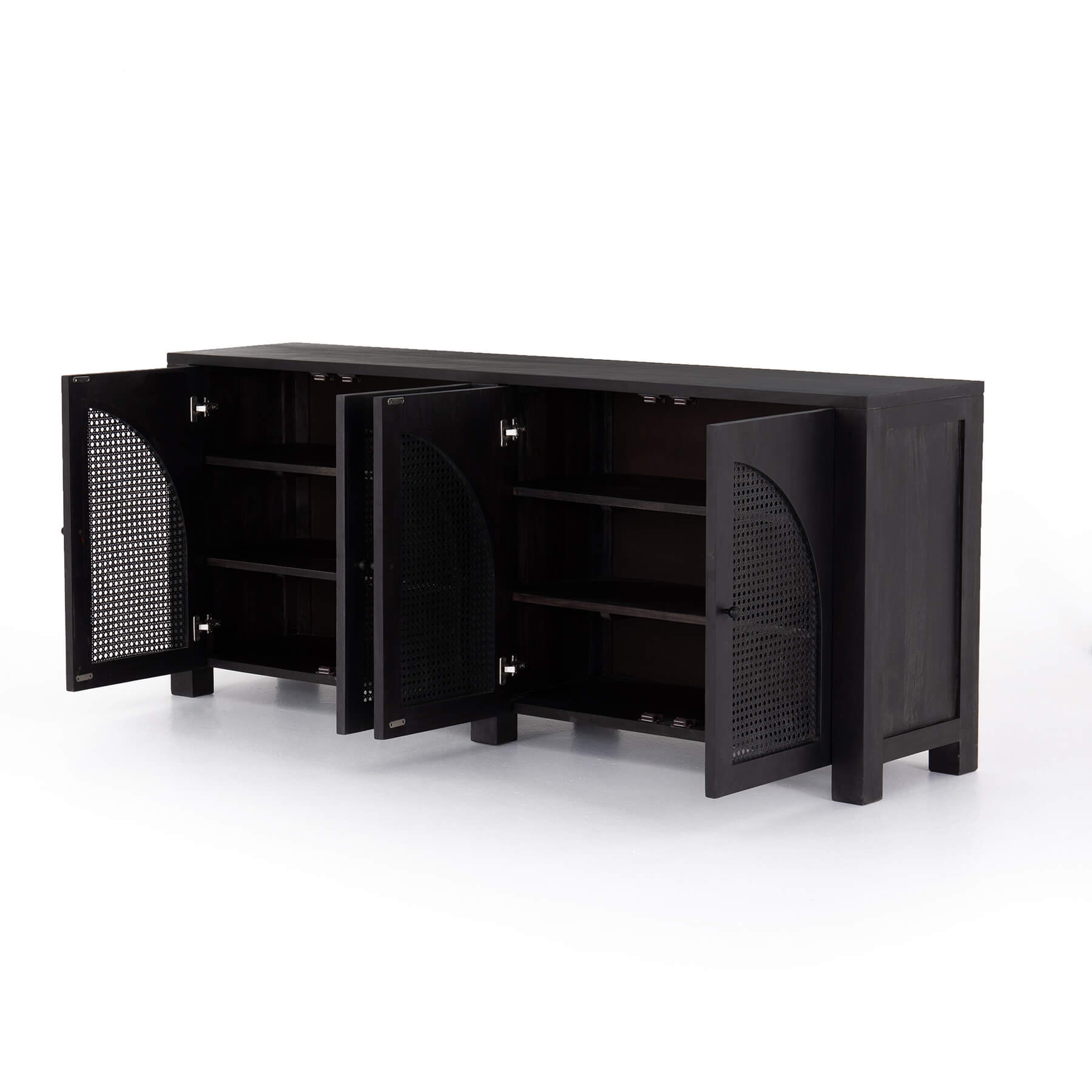 Tilda sideboard in black wash mango doors open view