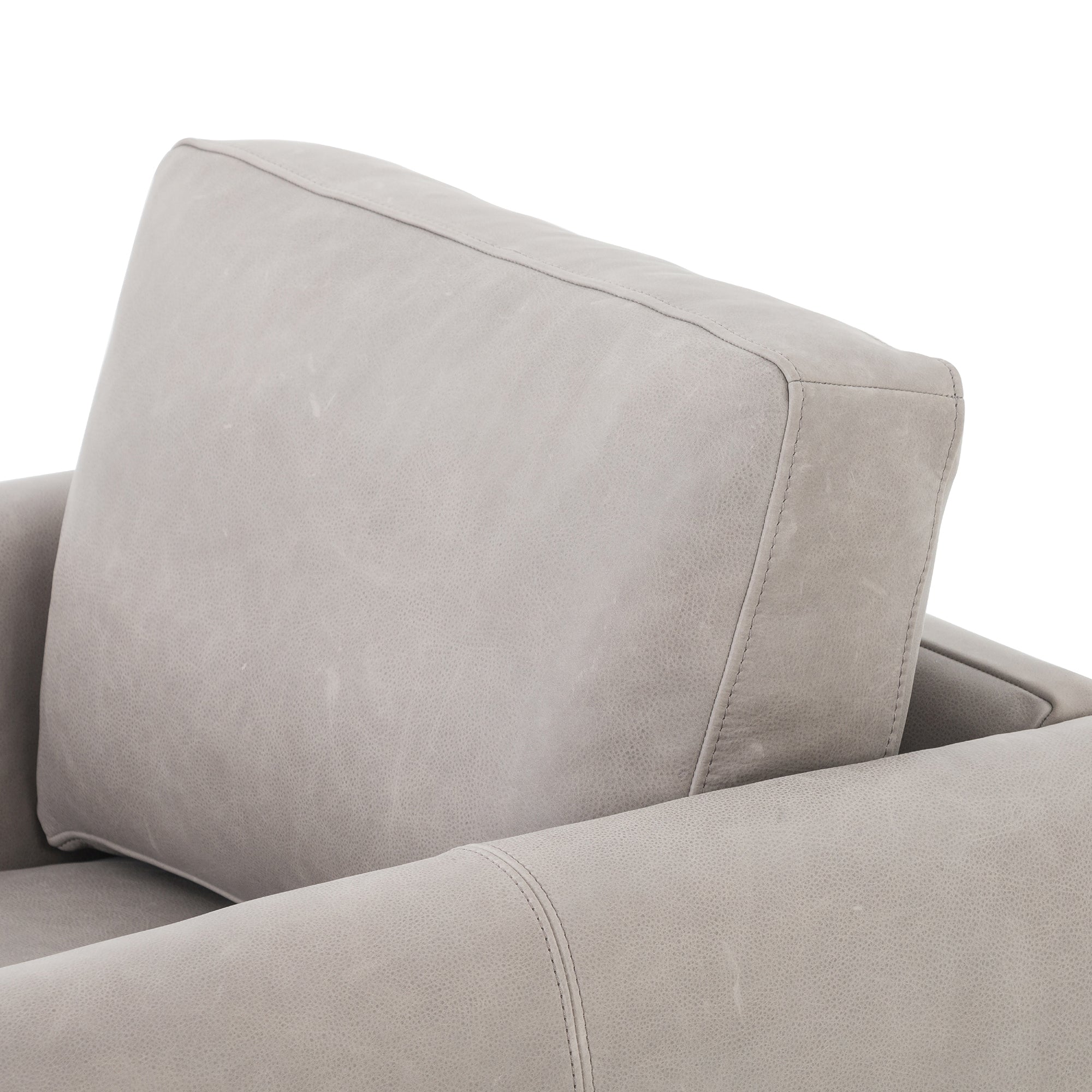 Uma leather swivel chair cushion detail