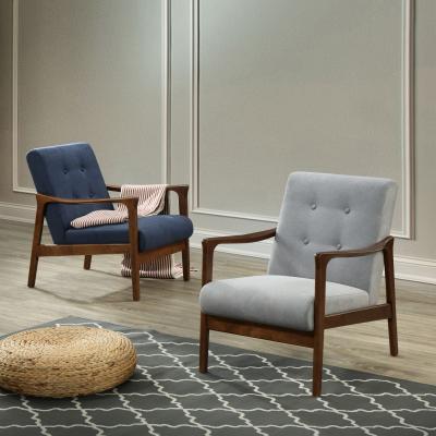 Nicholas Armchair in studio gray and dark blue