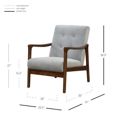 Nicholas Armchair in studio gray dimensions