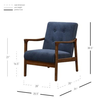 Nicholas Armchair in studio dark blue dimensions
