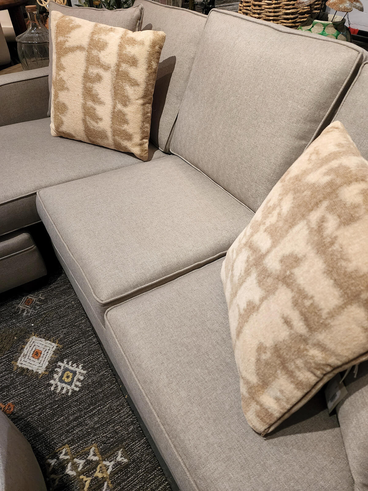 Dino Reversible Sectional in Sear Fleece