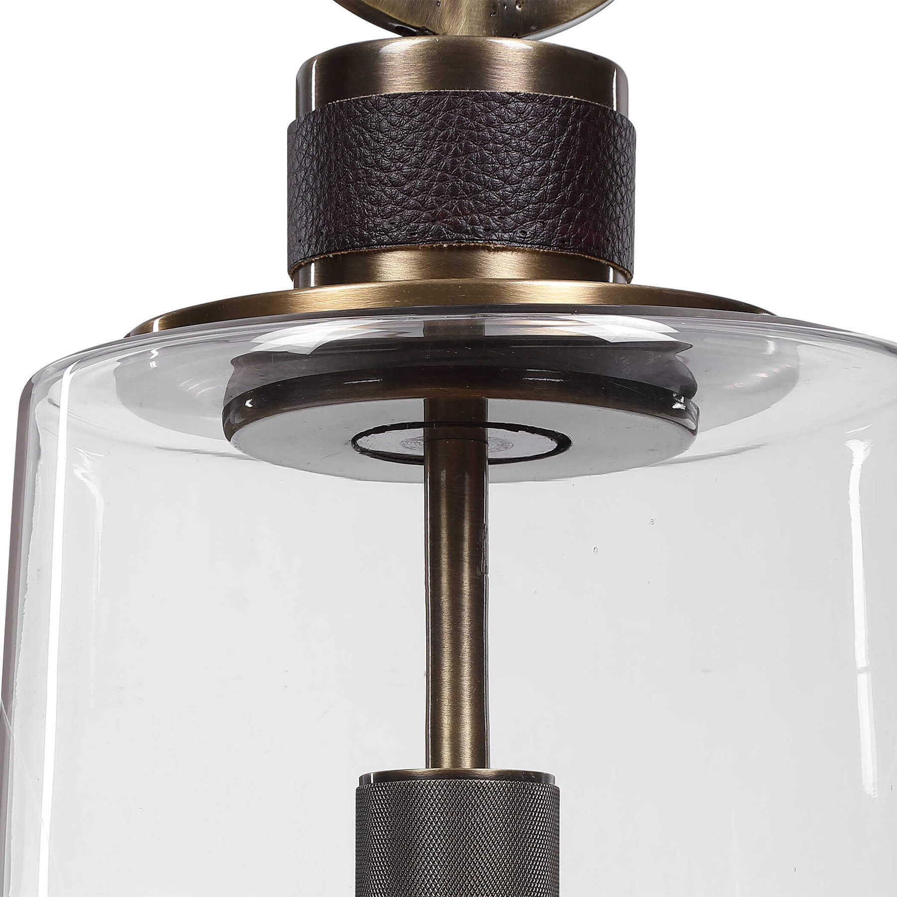 Rosston mini pendant leather detail