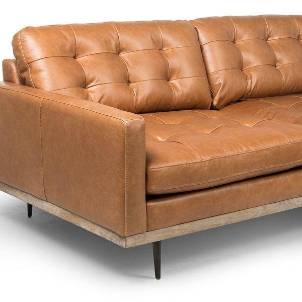 Lexi 2 Piece Leather Sectional with Chaise close view