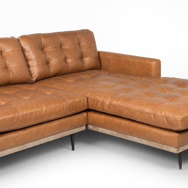 Lexi 2 Piece Leather Sectional with Chaise detail