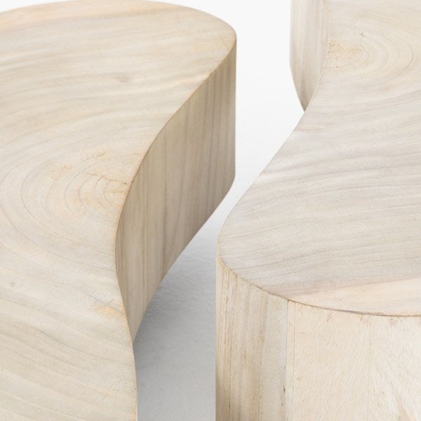 Avett Coffee Table from Four Hands in bleached guanacaste - detail view