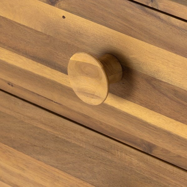 Mallory 6 Drawer Dresser in light acacia - knob detail