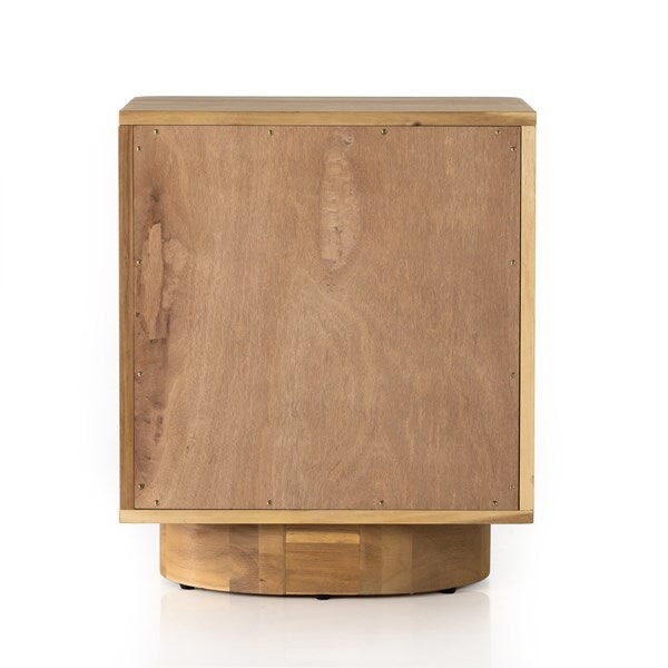 Mallory Nightstand in light acacia - back view