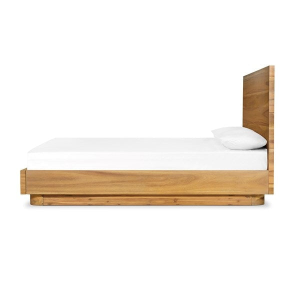 Mallory Bed in Acacia wood - side view