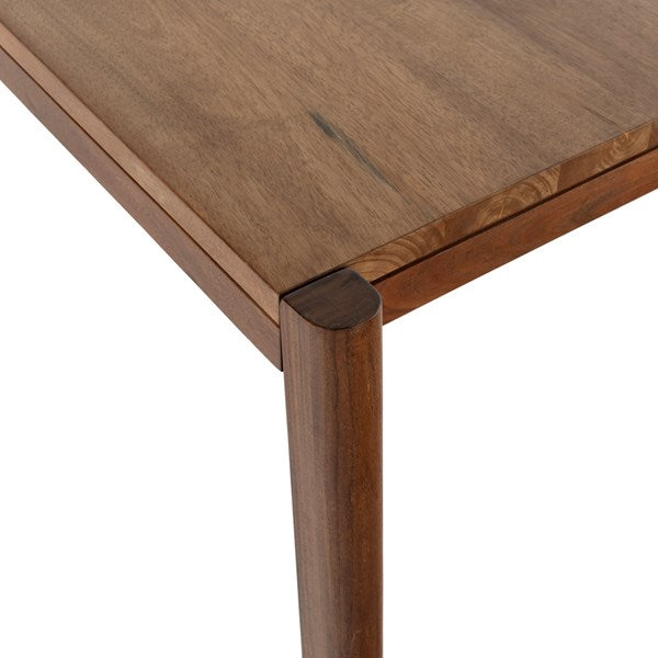 Reza Dining Table in solid parawood and acacia corner detail