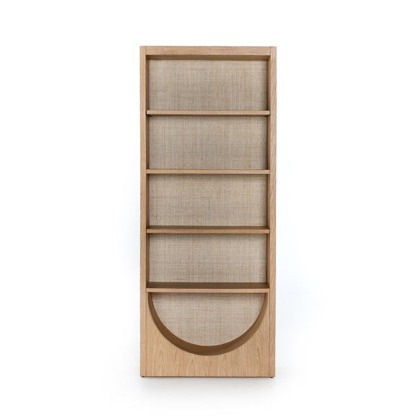 Higgs oak and cane bookcase