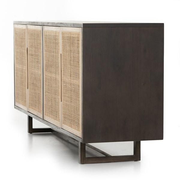 CLARITA SIDEBOARD | BLACK WASH MANGO | FOUR HANDS | CANE CABINET, MEDIA CONSOLE, CREDENZA