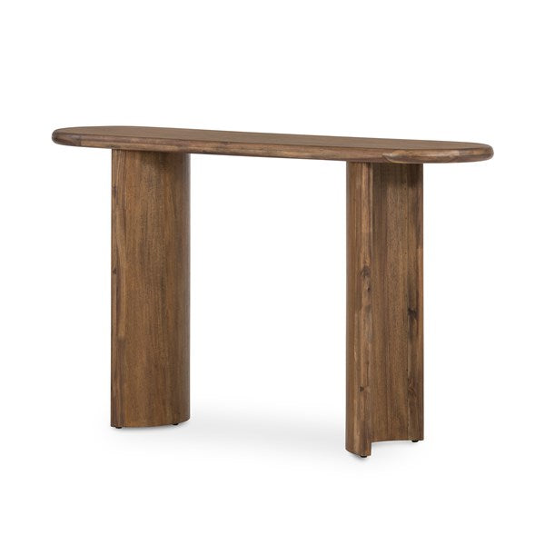 Paden console table in seasoned brown acacia