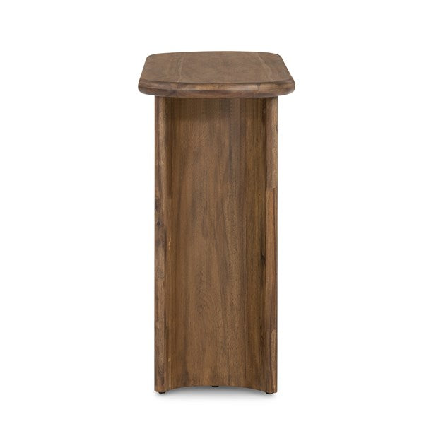 Paden console table in seasoned brown acacia
